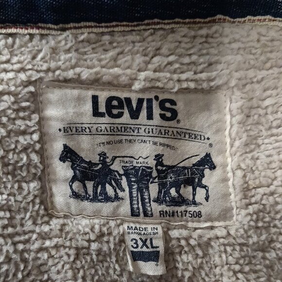 Levi's Men's Sherpa Lined Work Shirt Jacket SIZE 3XL - Picture 6 of 6